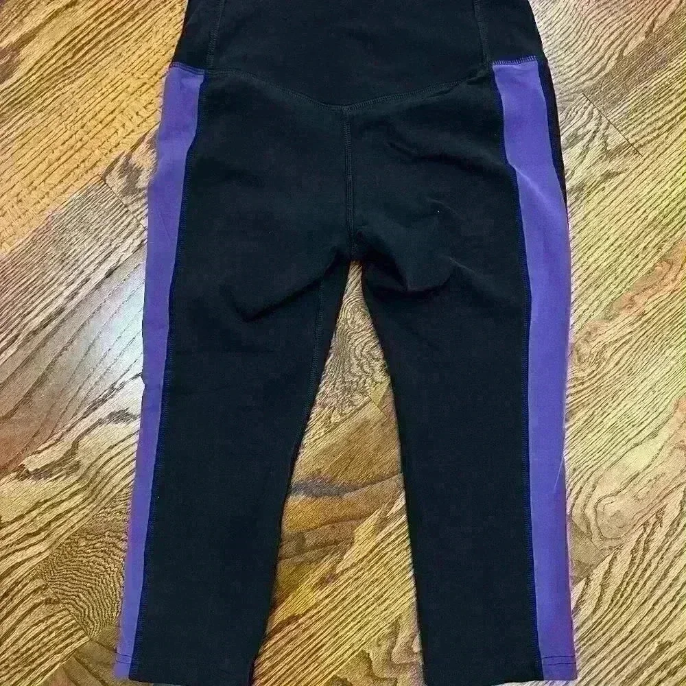 Nike Dri-Fit Black and Purple Leggings Size S Small